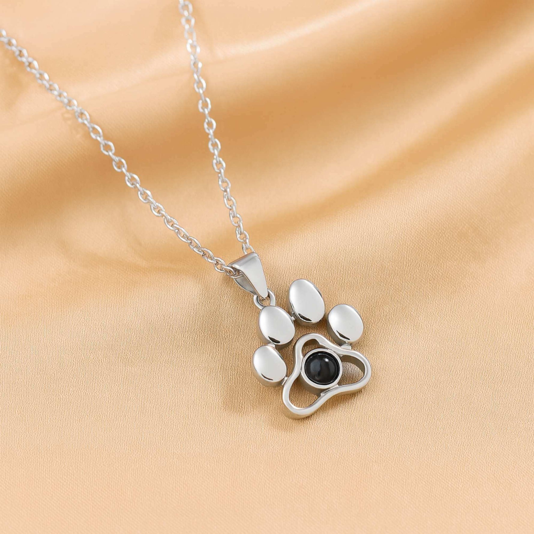 Paw Print Photo Projection Necklace