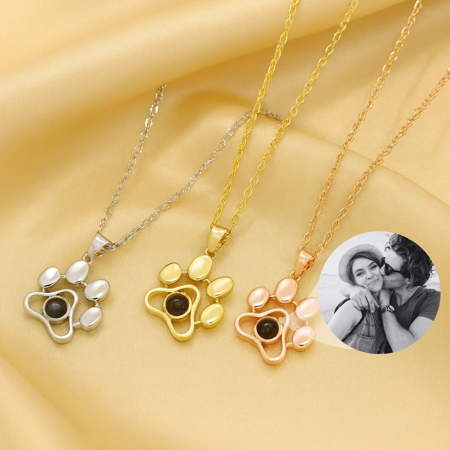 Paw Print Photo Projection Necklace