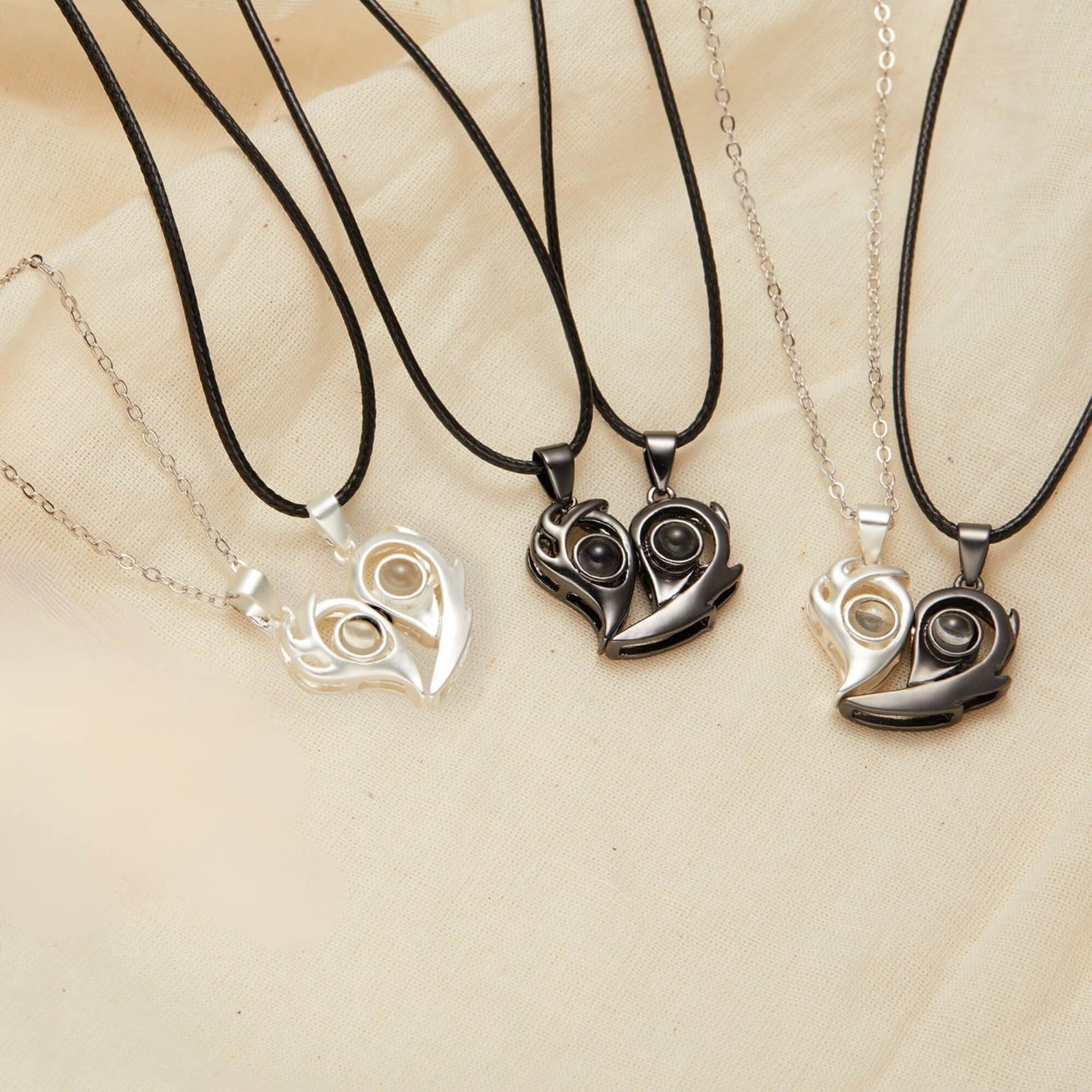 Bonded Heart Photo Projection Necklace