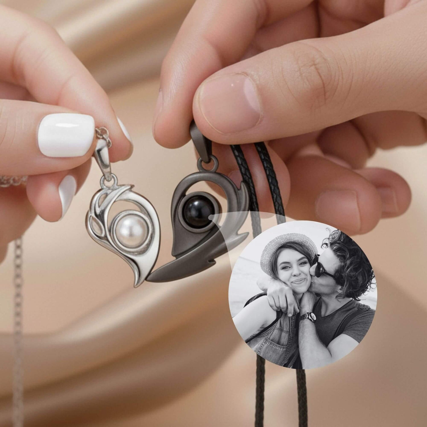 Bonded Heart Photo Projection Necklace