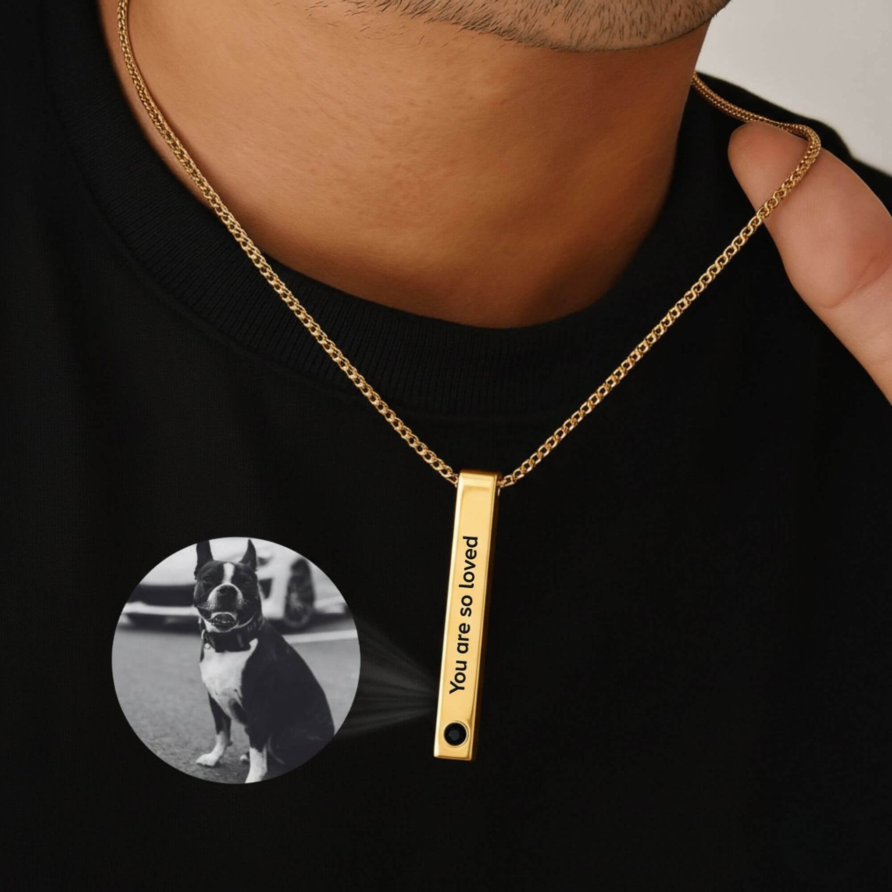 Photo Projection Necklace for Men