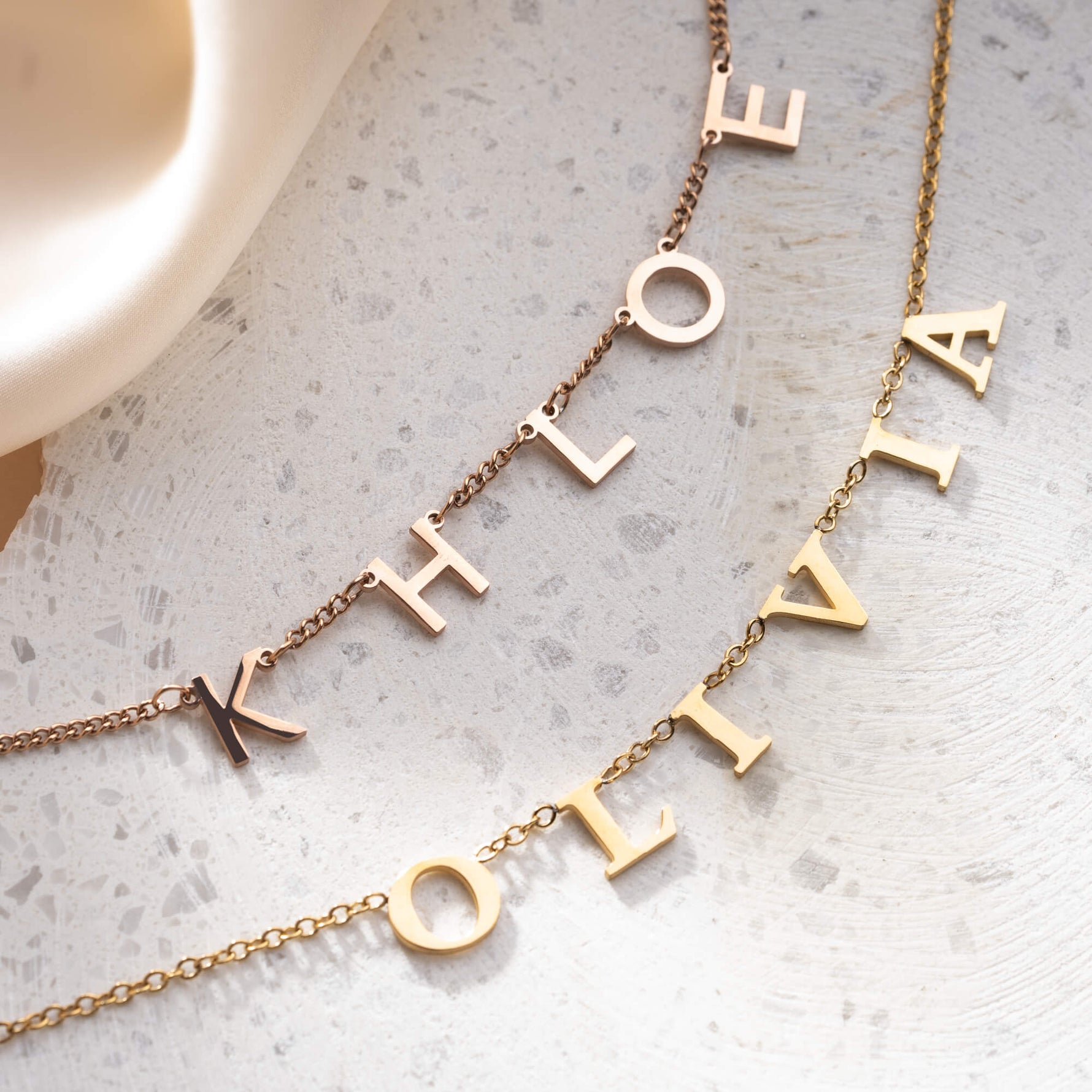 Spaced Name Initial Necklace
