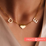 Tiny Heart Initial Necklace