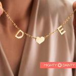 Tiny Heart Initial Necklace