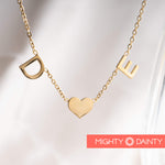 Tiny Heart Initial Necklace