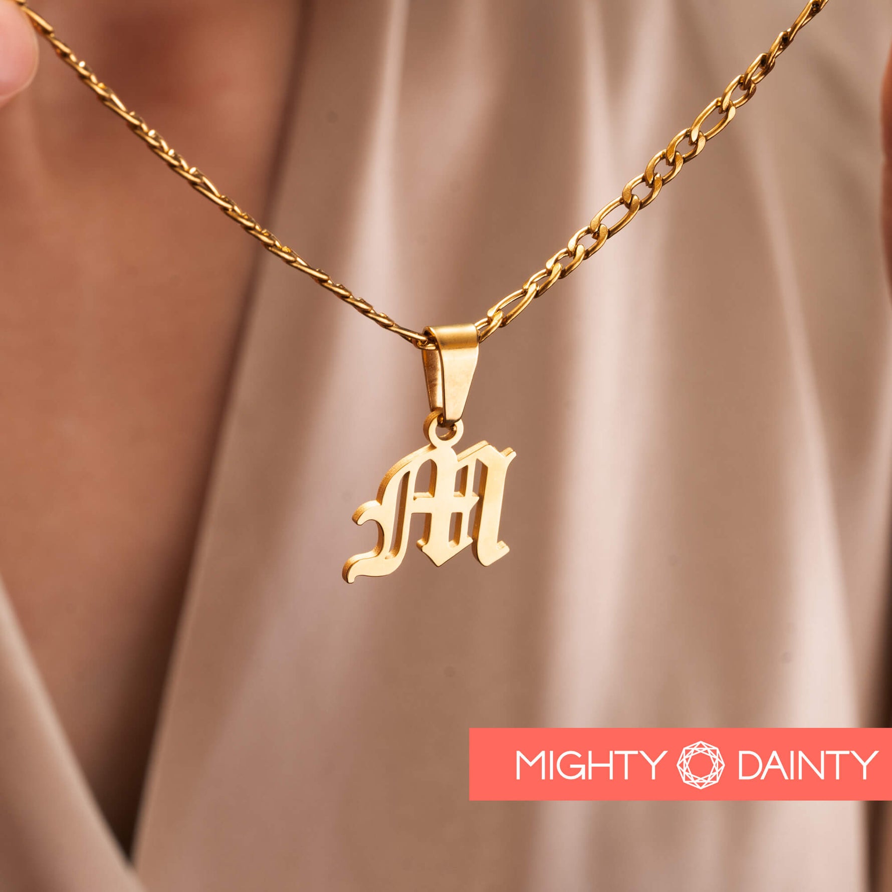 Old English Initial Necklace