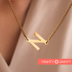 Sideways Letter Initial Necklace