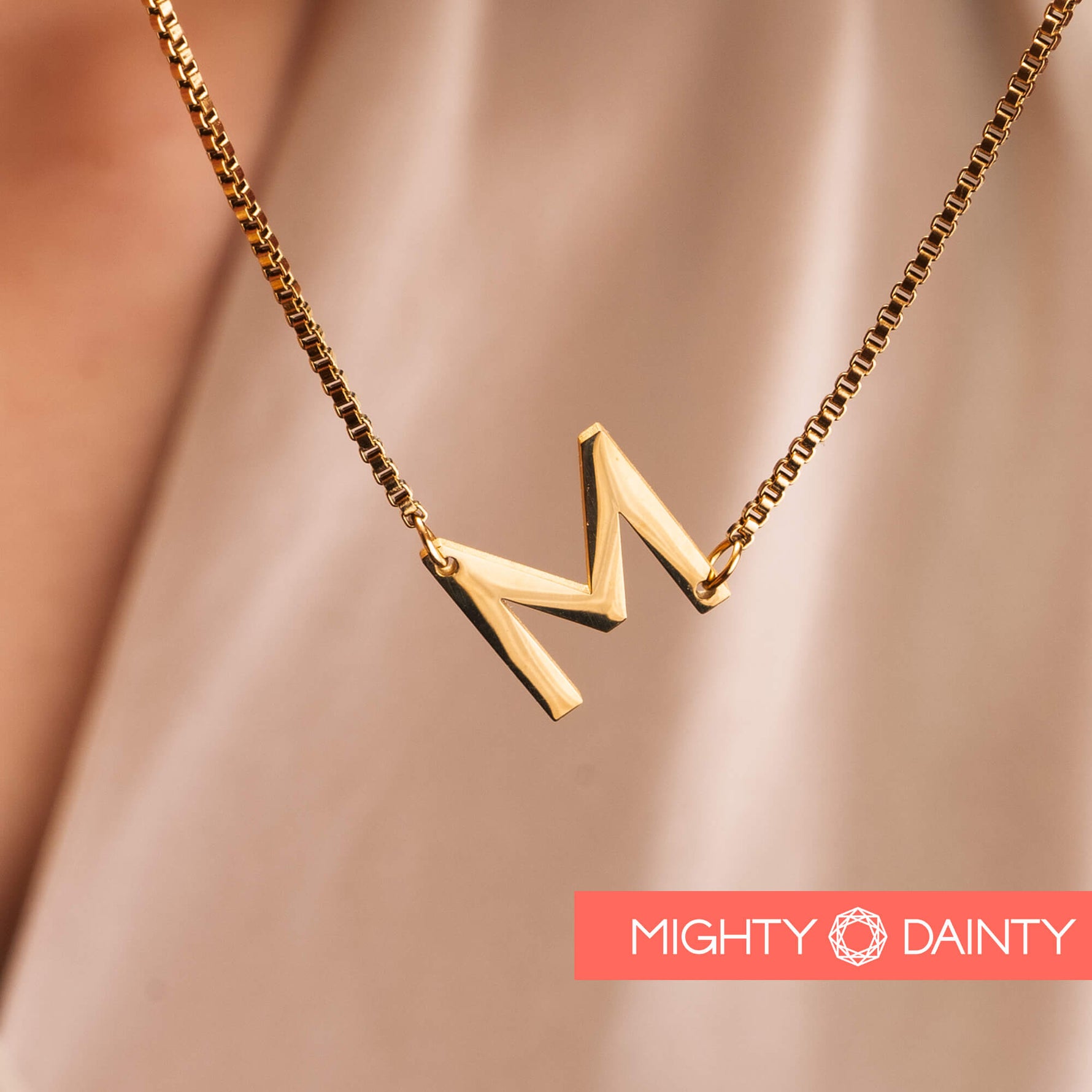 Sideways Letter Initial Necklace