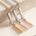 Bar Pendant with Secret Message Necklace