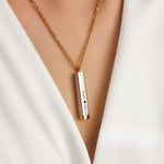 Bar Pendant with Secret Message Necklace