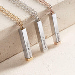 Bar Pendant with Secret Message Necklace