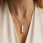 Bar Pendant with Secret Message Necklace