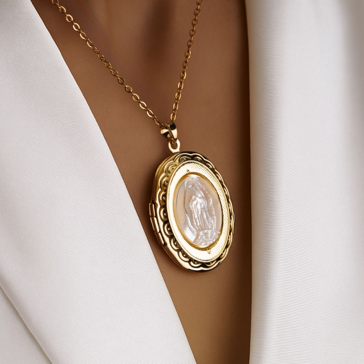 Virgin Mary Photo Necklace