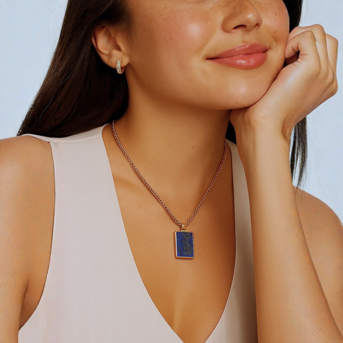 Rectangle Natural Stone Necklace