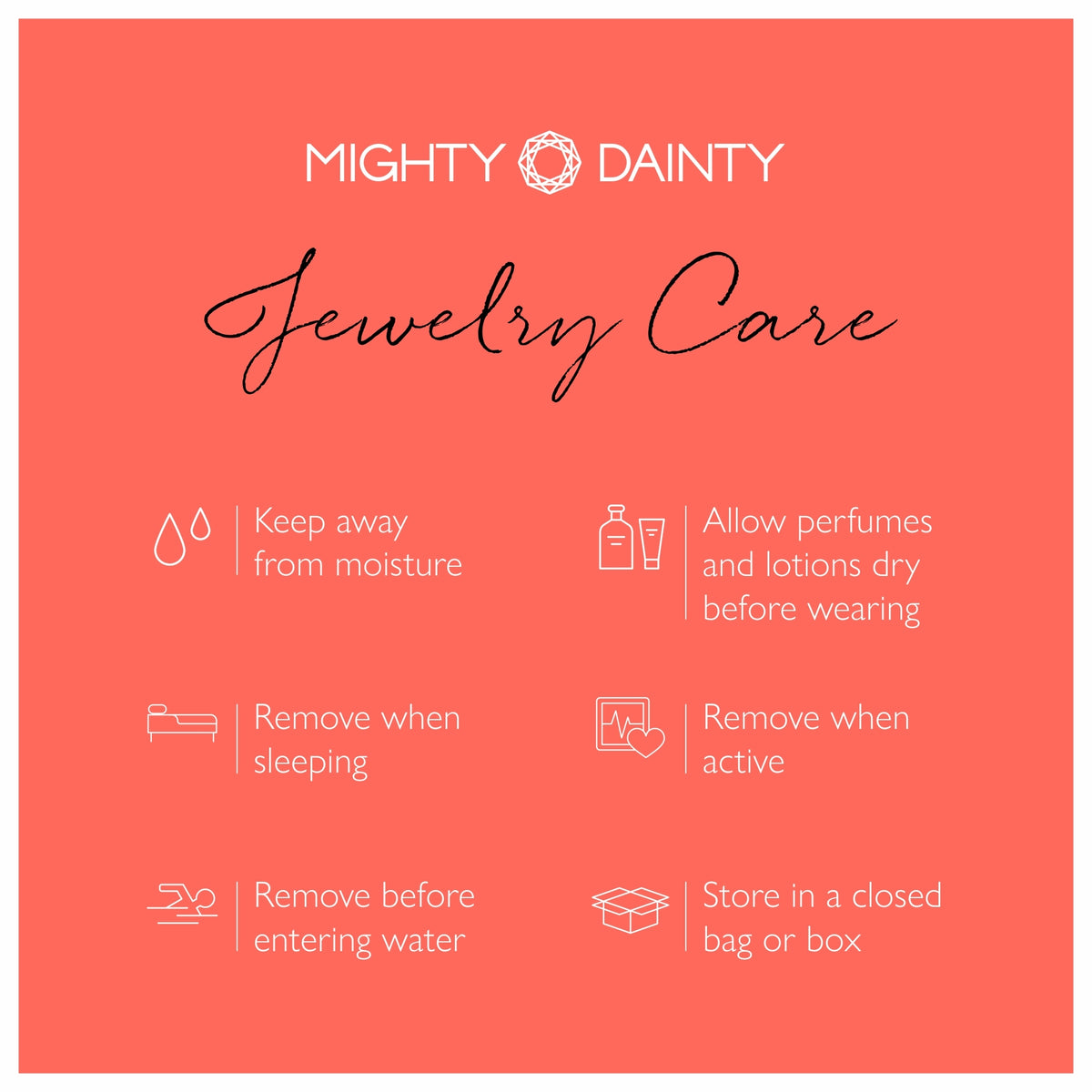 Mighty Dainty jewelry care guide