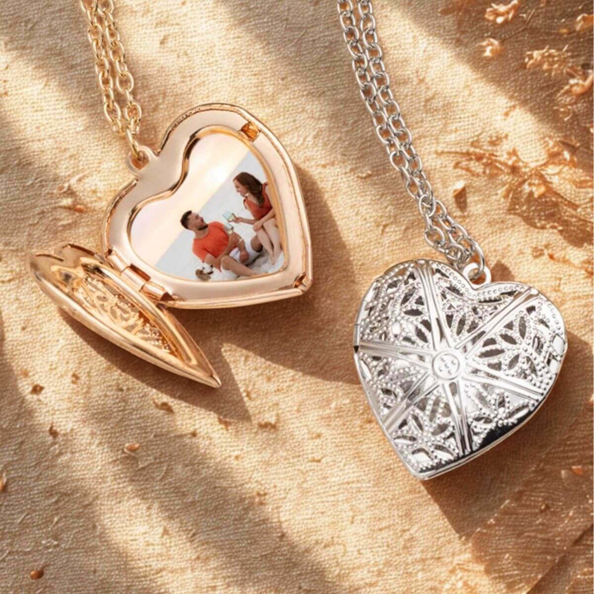 Image See Through Heart Locket Necklace