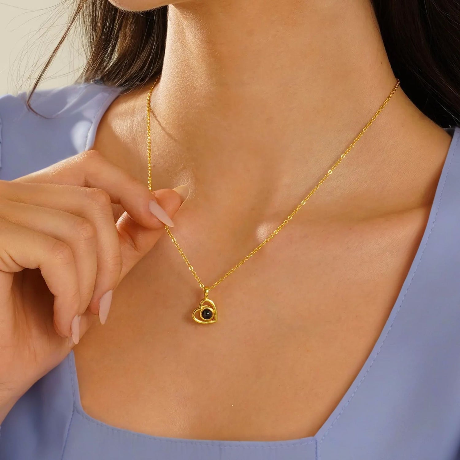 Heart Photo Projection Necklace