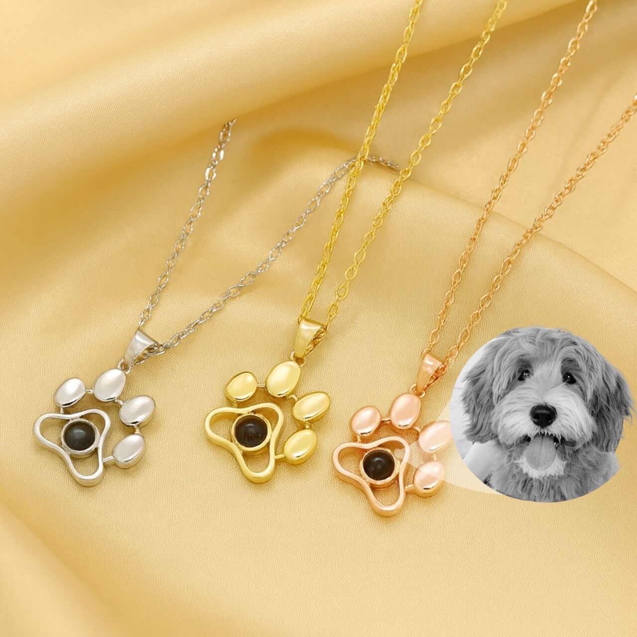 Paw Print Photo Projection Necklace