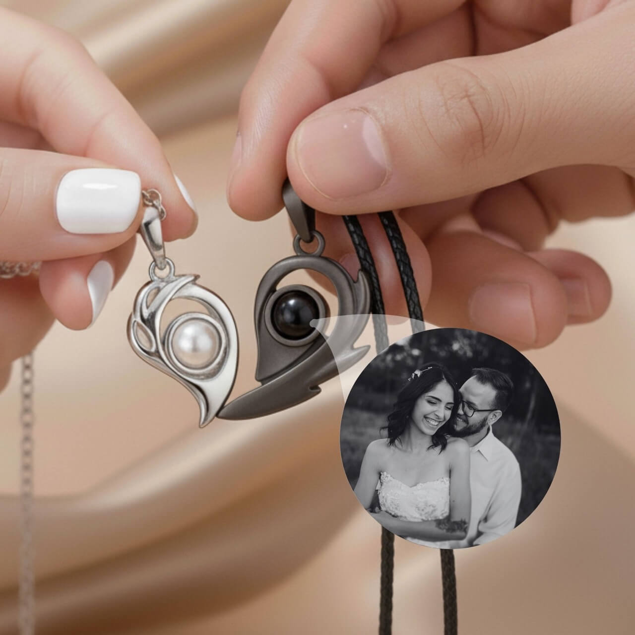 Bonded Heart Photo Projection Necklace