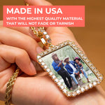 Rectangle Diamond Medallion Pendant Necklace