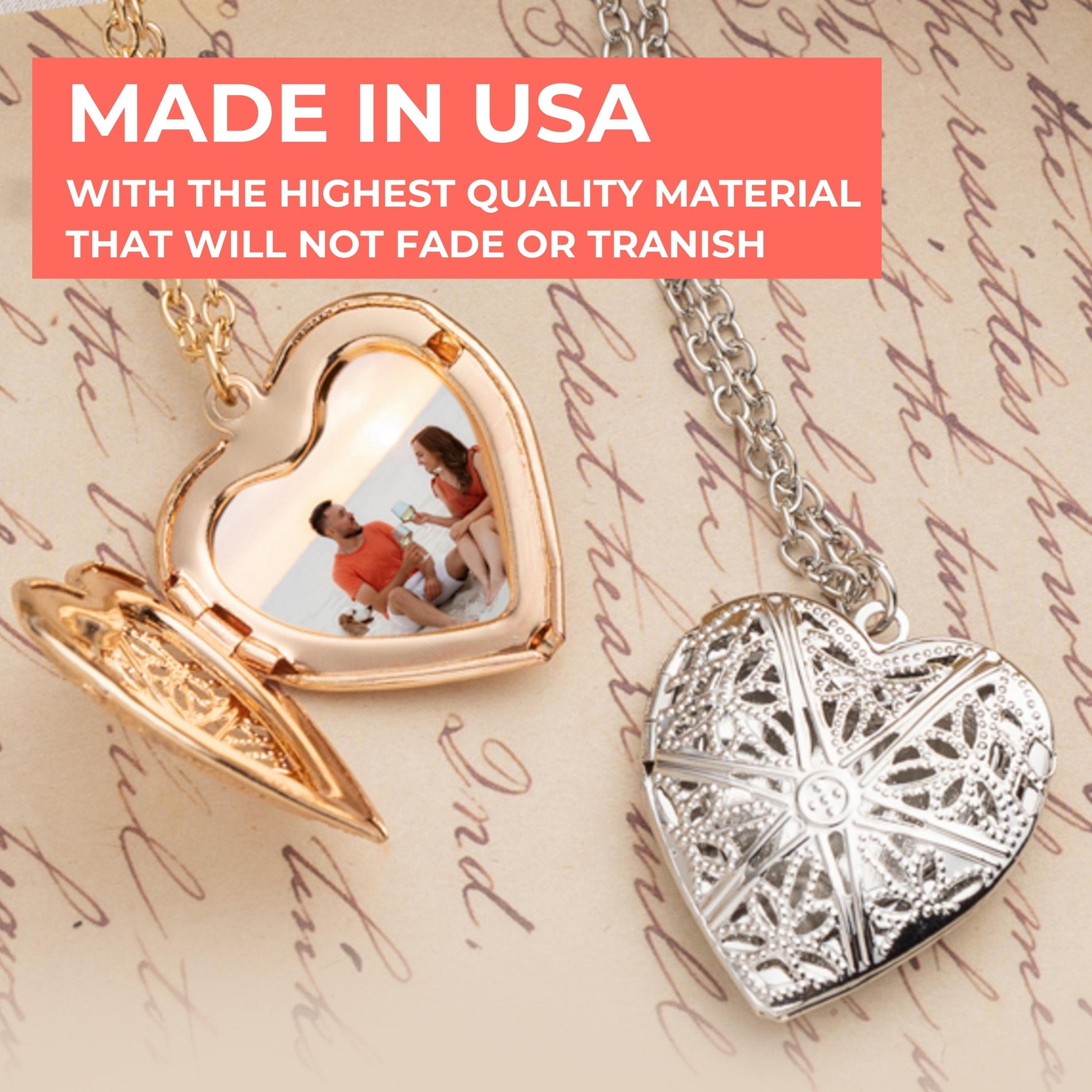 Initial Heart Photo Necklace