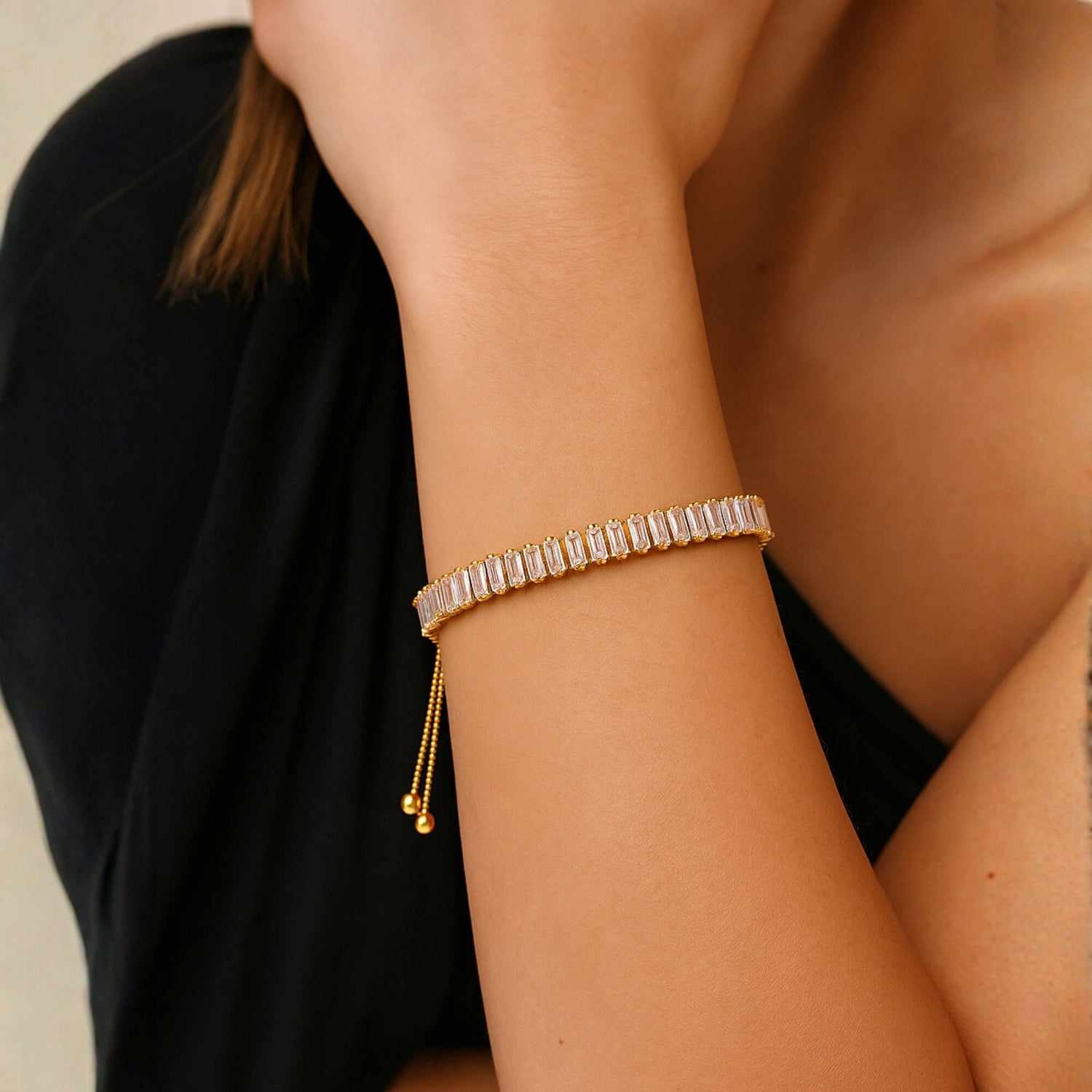Modern Rectangular Tennis Bracelet