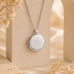 engraved round locket necklace