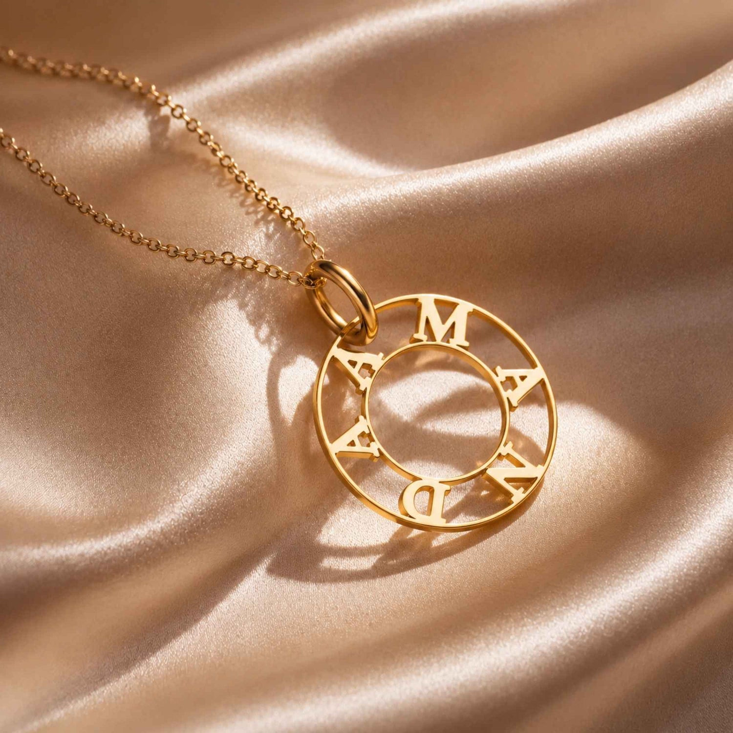 Round Pendant Name Necklace
