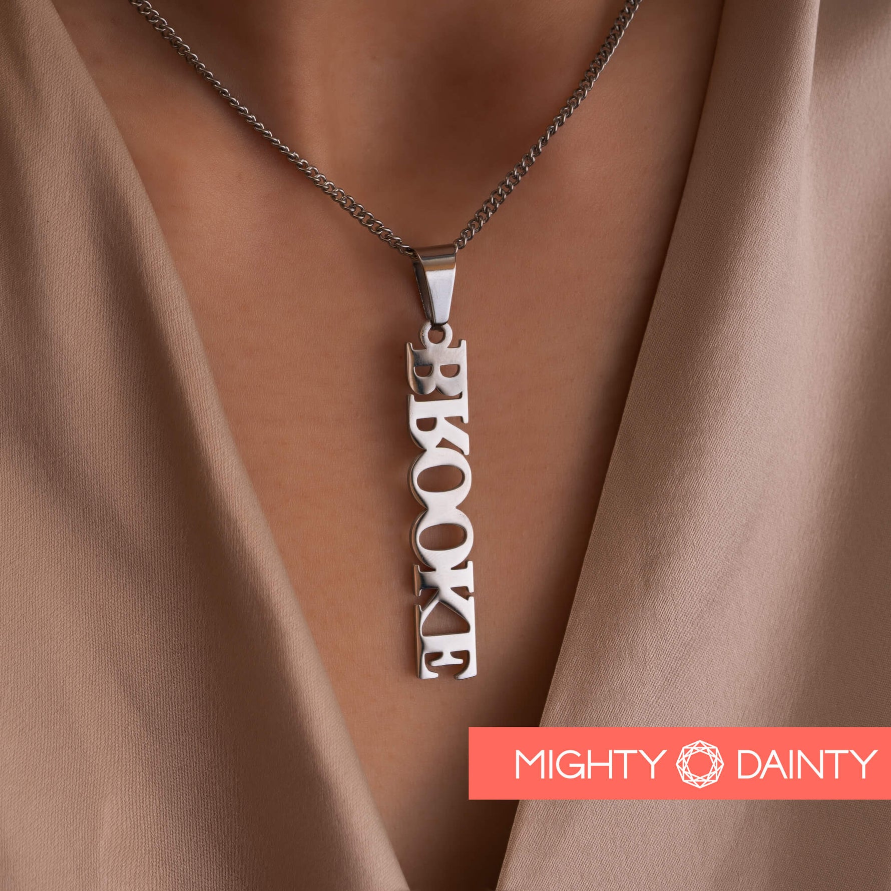 Vertical ID Name Necklace