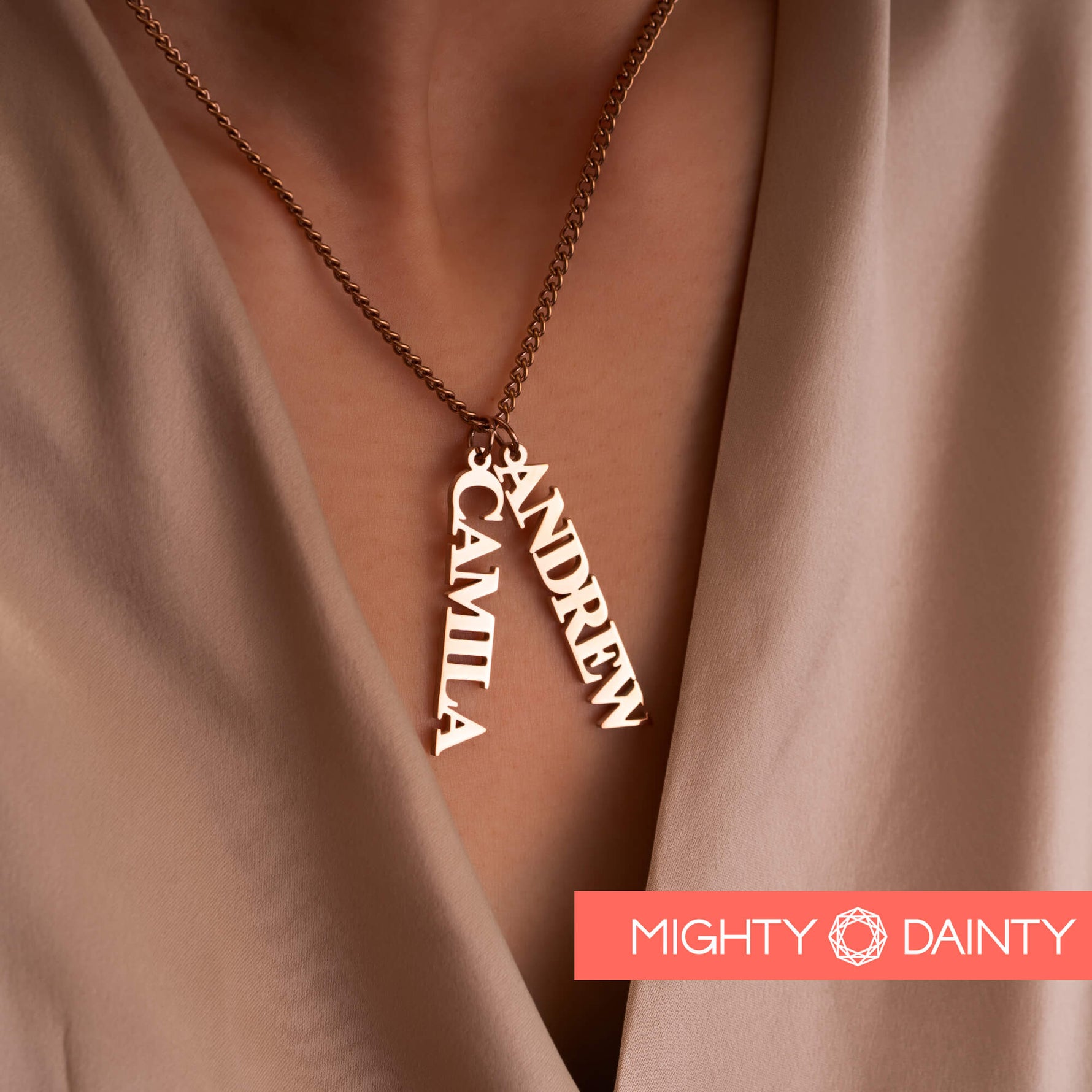 Vertical ID Name Necklace