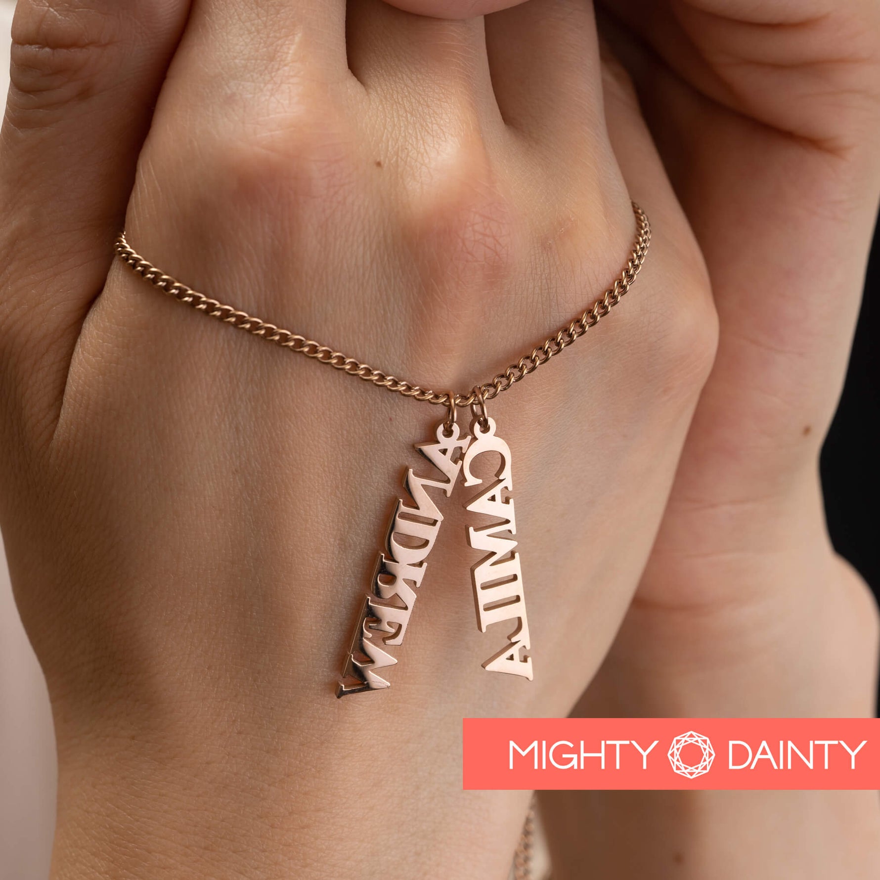 Vertical ID Name Necklace