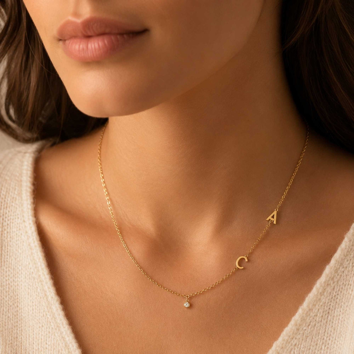 Spaced Letter Initial Necklace