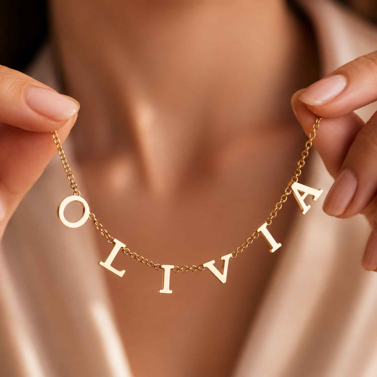 Spaced Name Initial Necklace