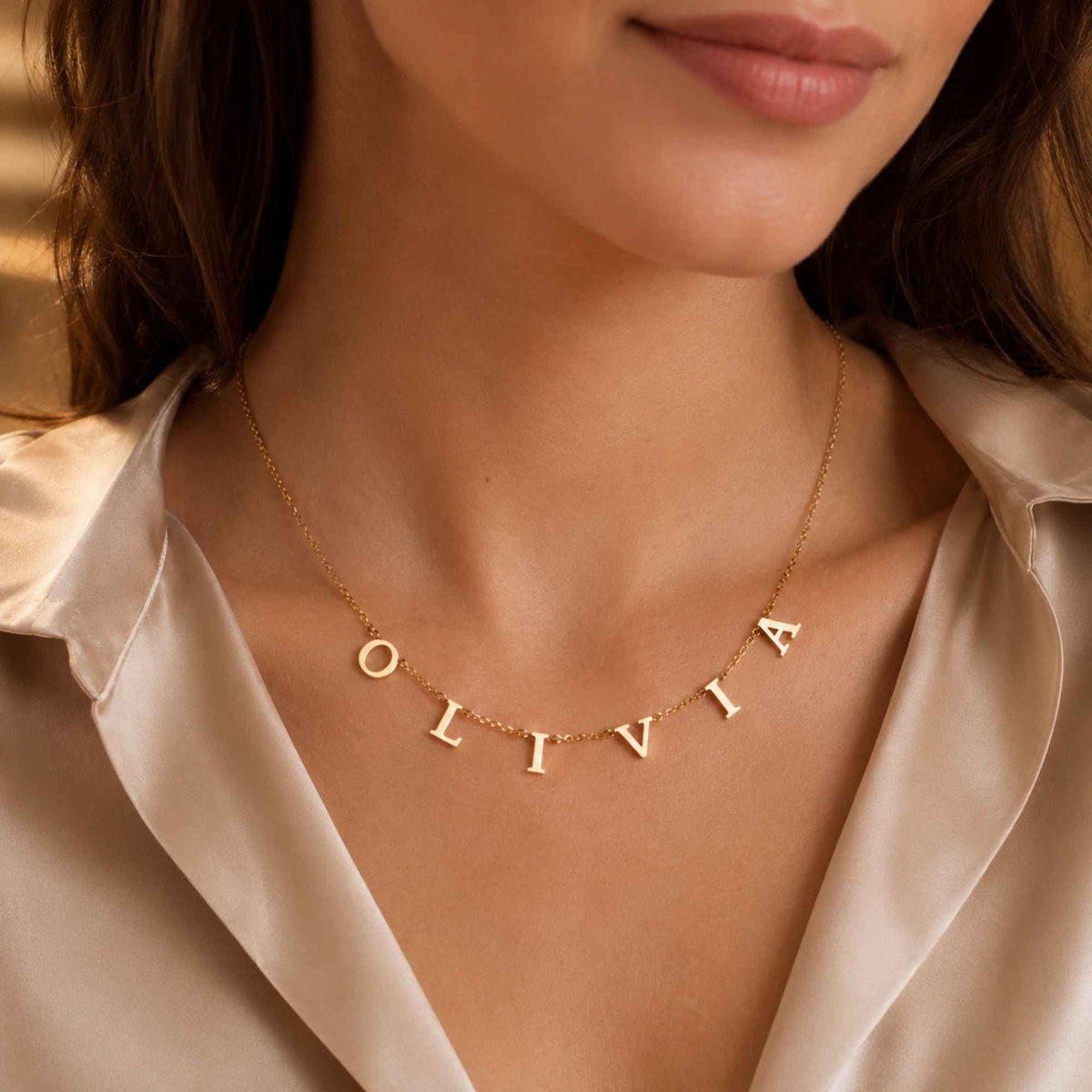 Spaced Name Initial Necklace