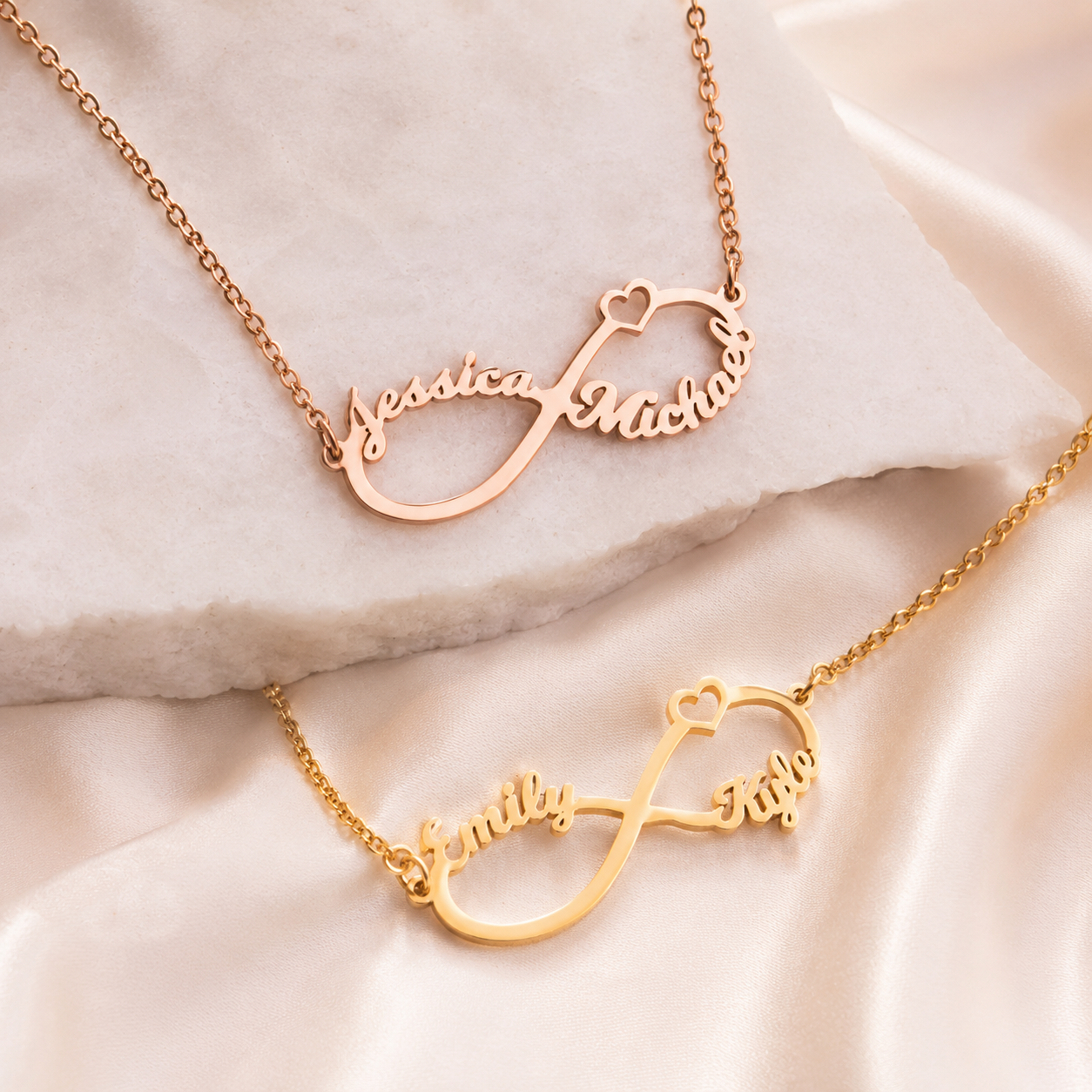 Infinity Two Name Necklace