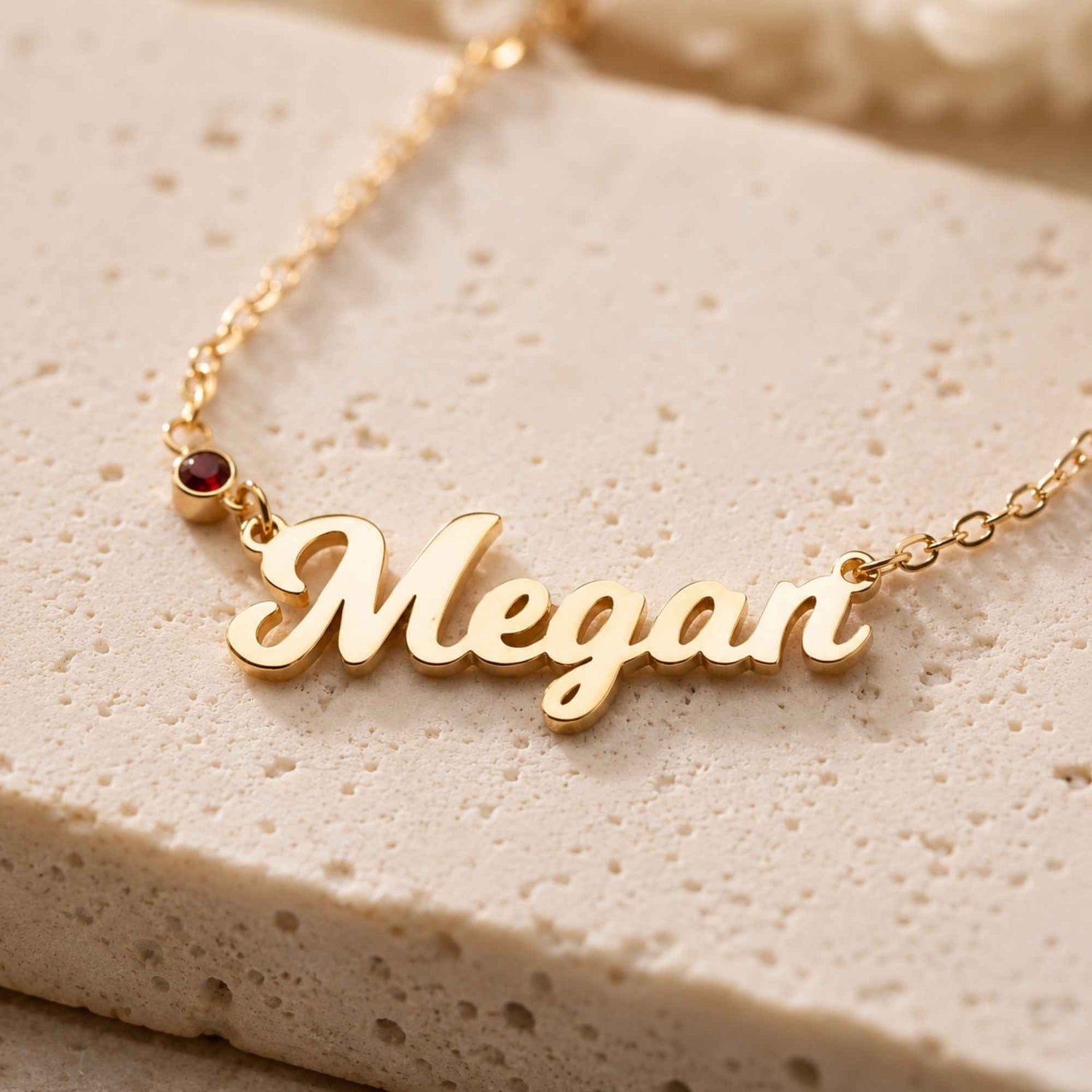 Birthstone Name Necklace