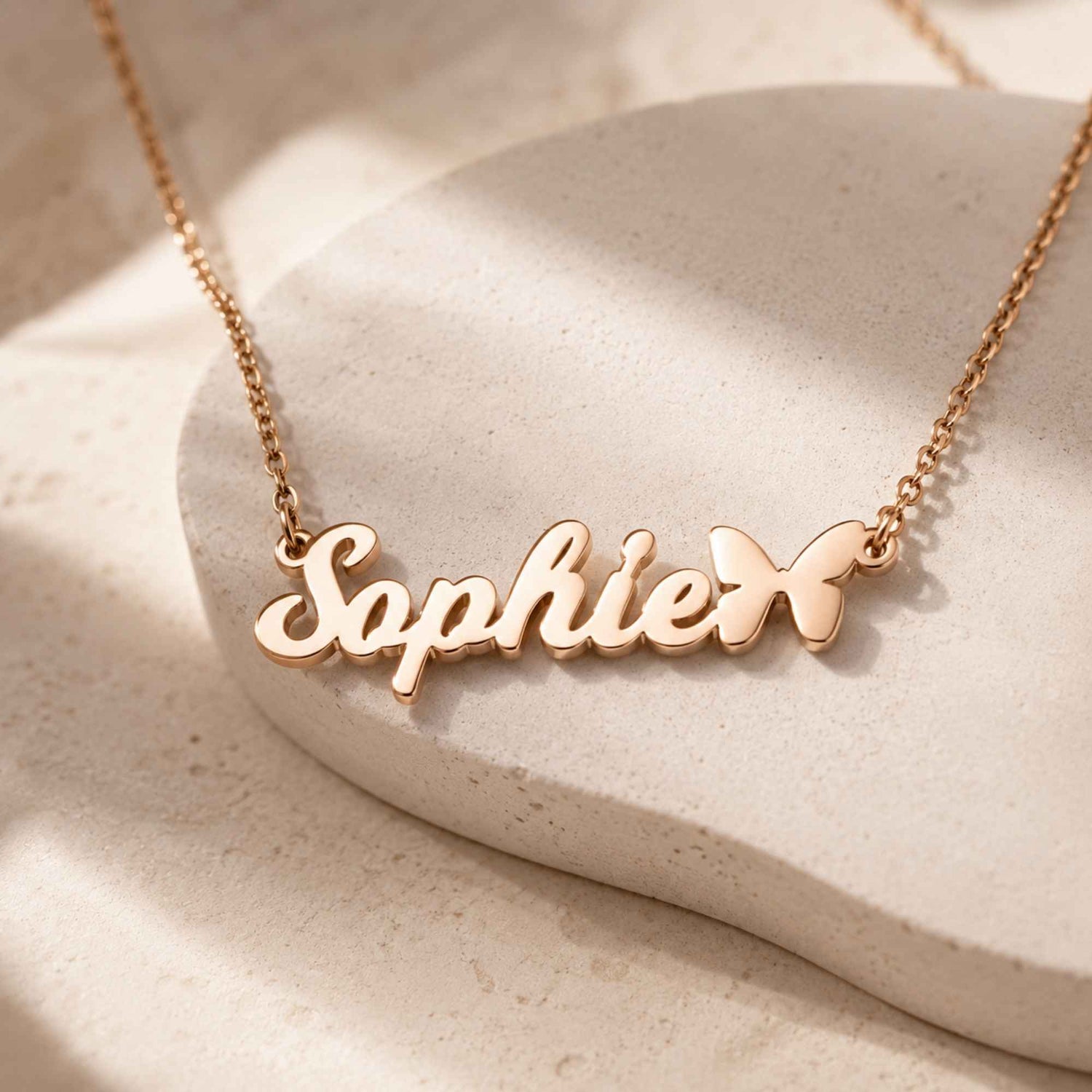 Gold Charm Name Necklace