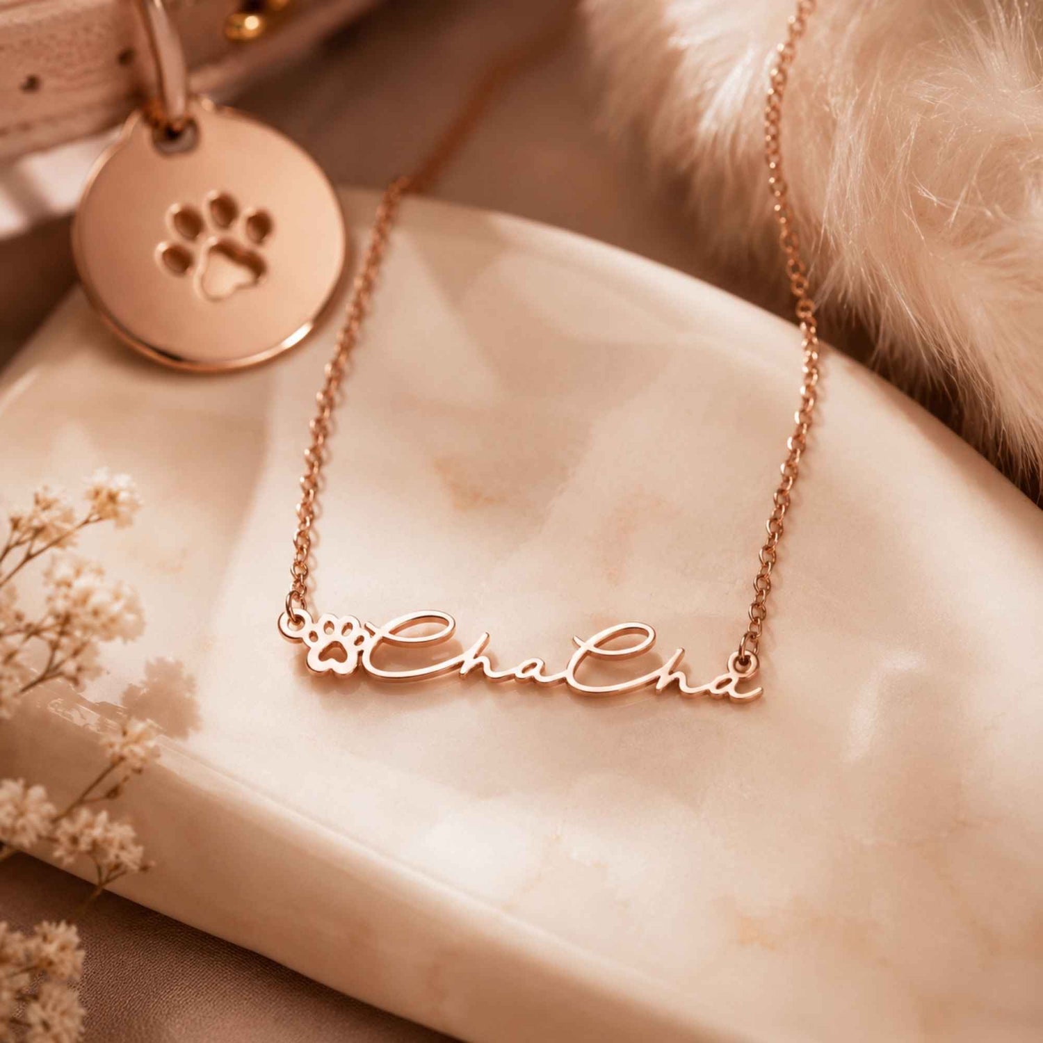 Gold Charm Name Necklace