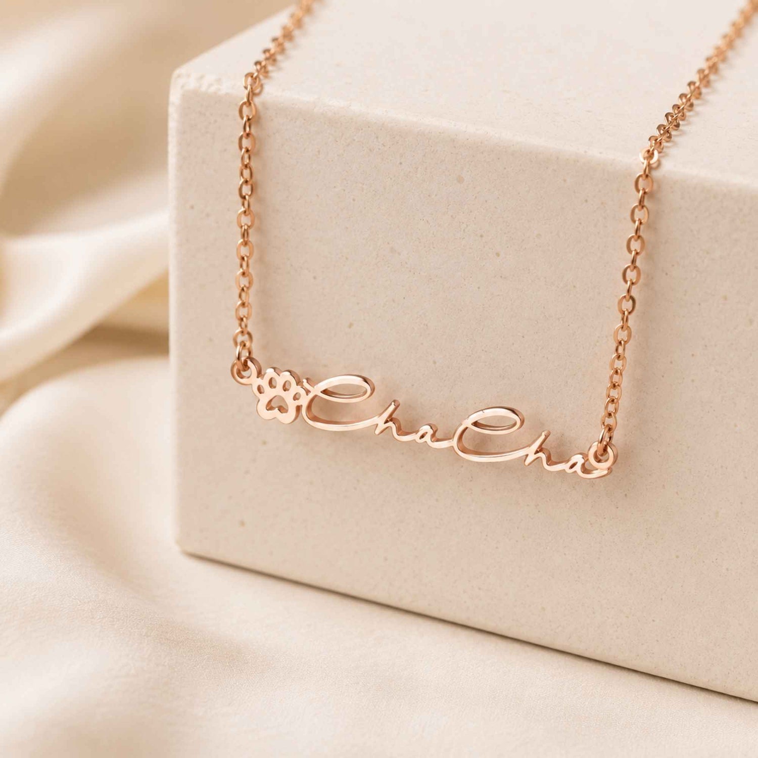 Gold Charm Name Necklace