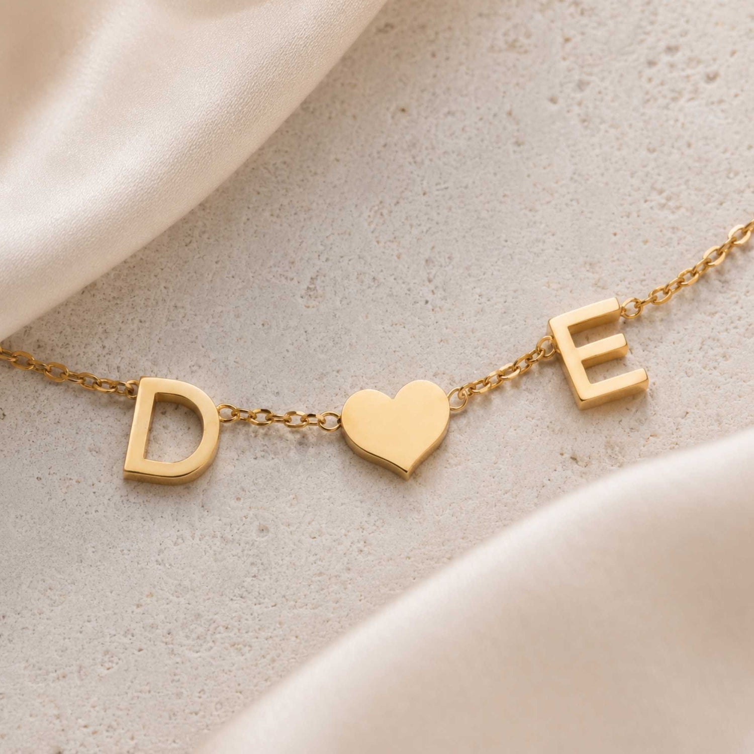 Tiny Heart Initial Necklace