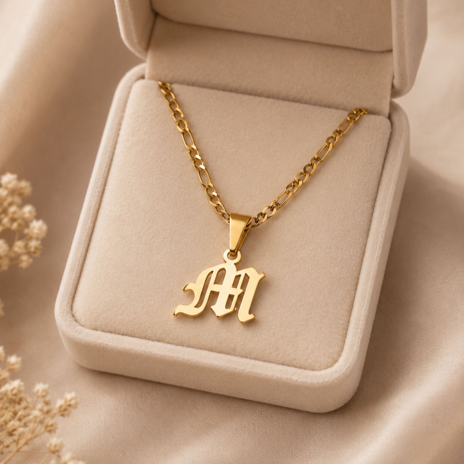Old English Initial Necklace