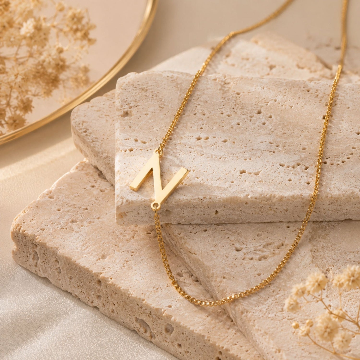 Sideways Letter Initial Necklace
