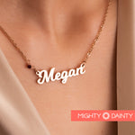 Birthstone Name Necklace