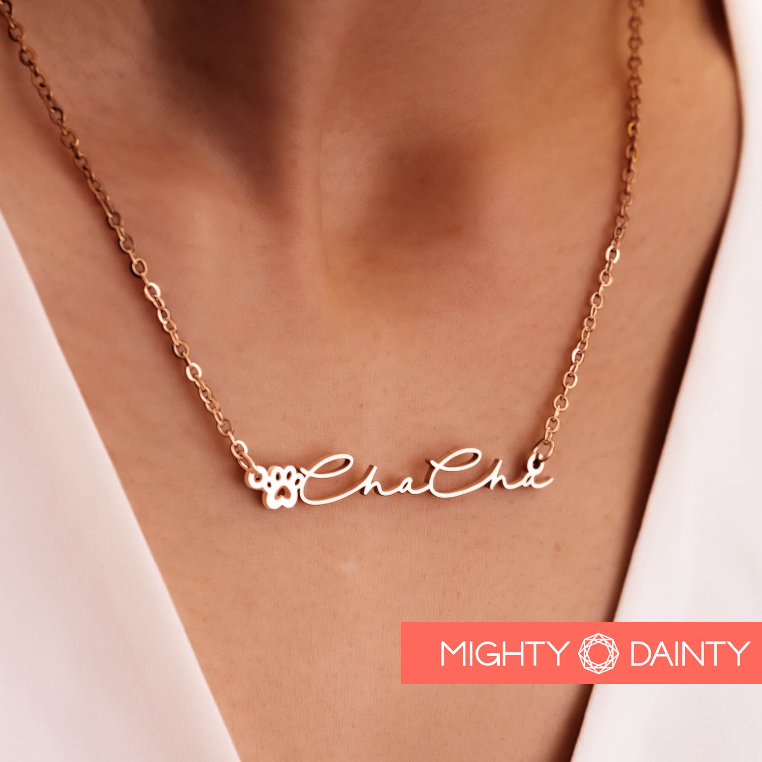 Gold Charm Name Necklace