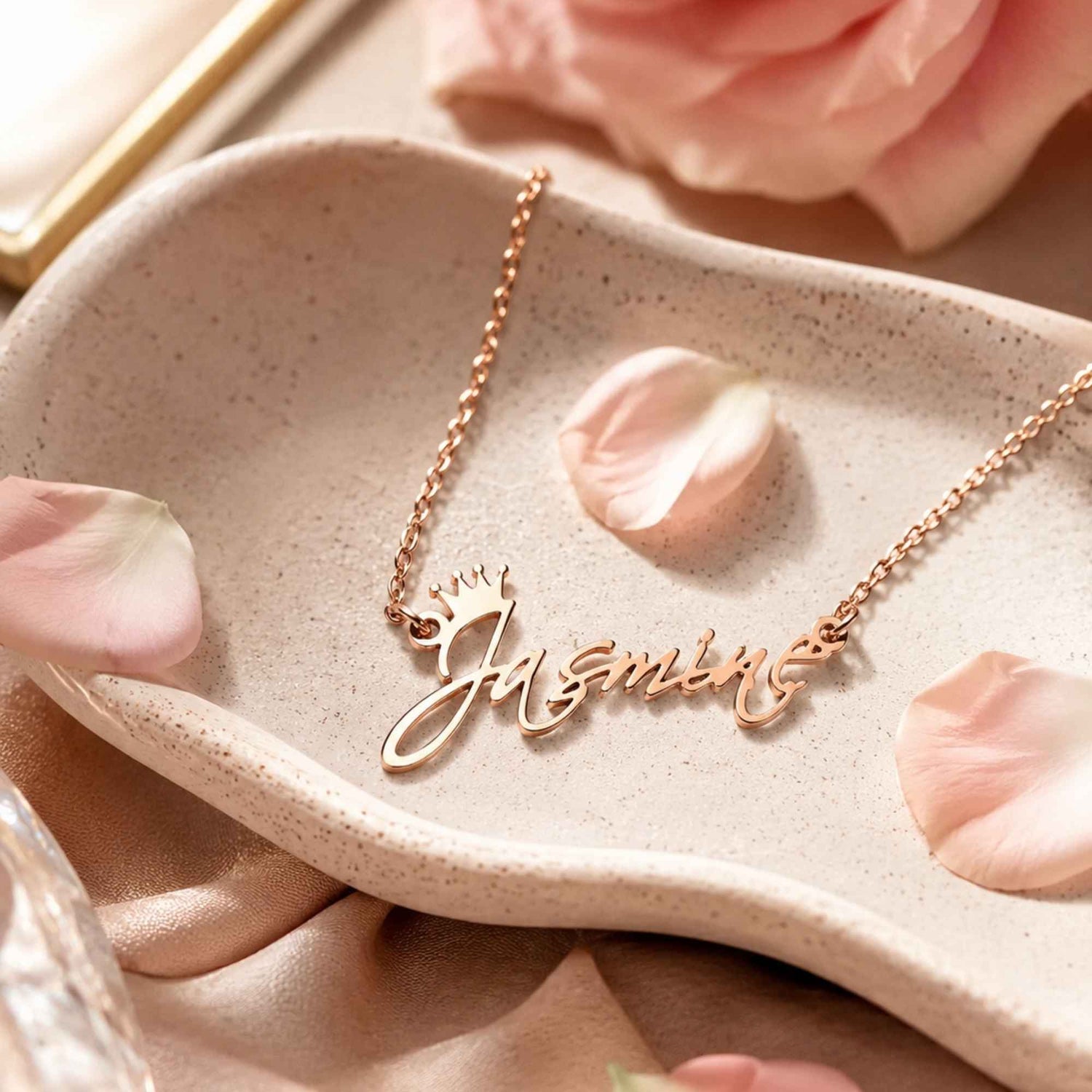 Gold Charm Name Necklace