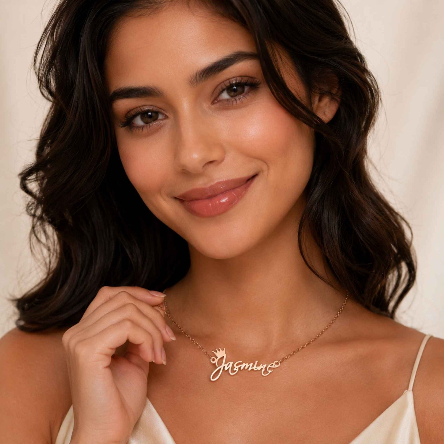 Gold Charm Name Necklace