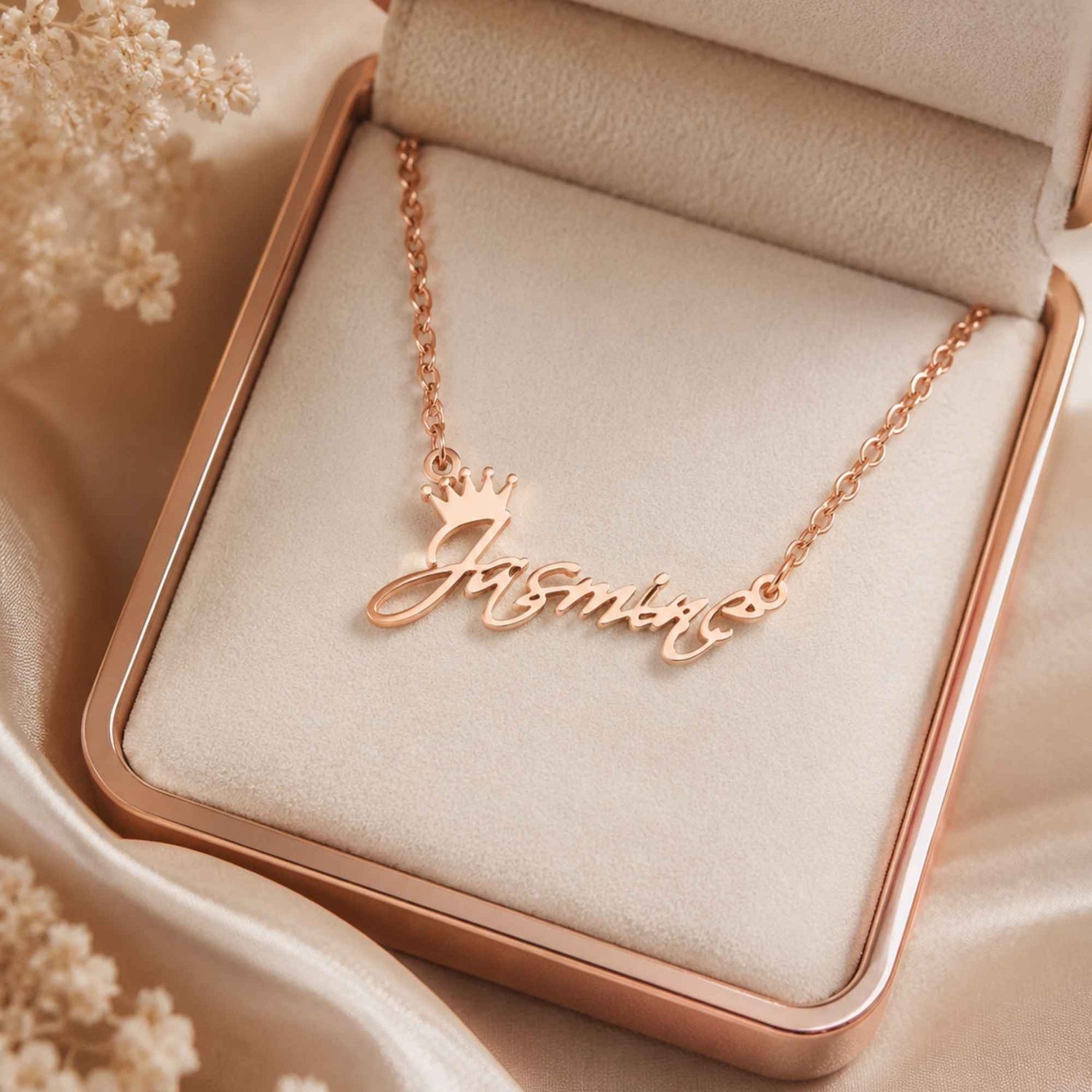 Gold Charm Name Necklace