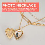 Triple Layer Heart Photo Necklace Set