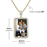 Rectangle Diamond Medallion Pendant Necklace