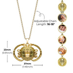 Four Gold Ball Locket Necklace